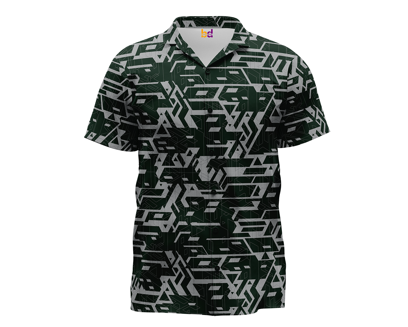 Geometric Floral Hawaiian Shirt