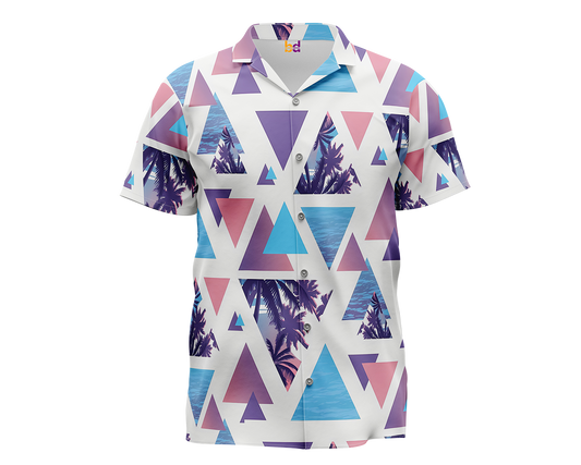 Geometric Palm Tree Hawaiian Shirt