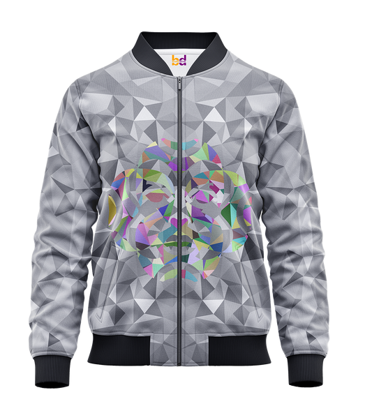 Geometrical Abstract Face Bomber Jacket