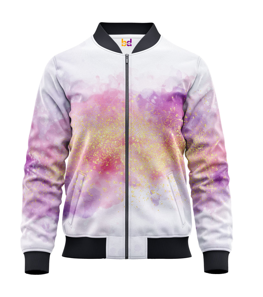 Glittery Paint Bomber Jacket