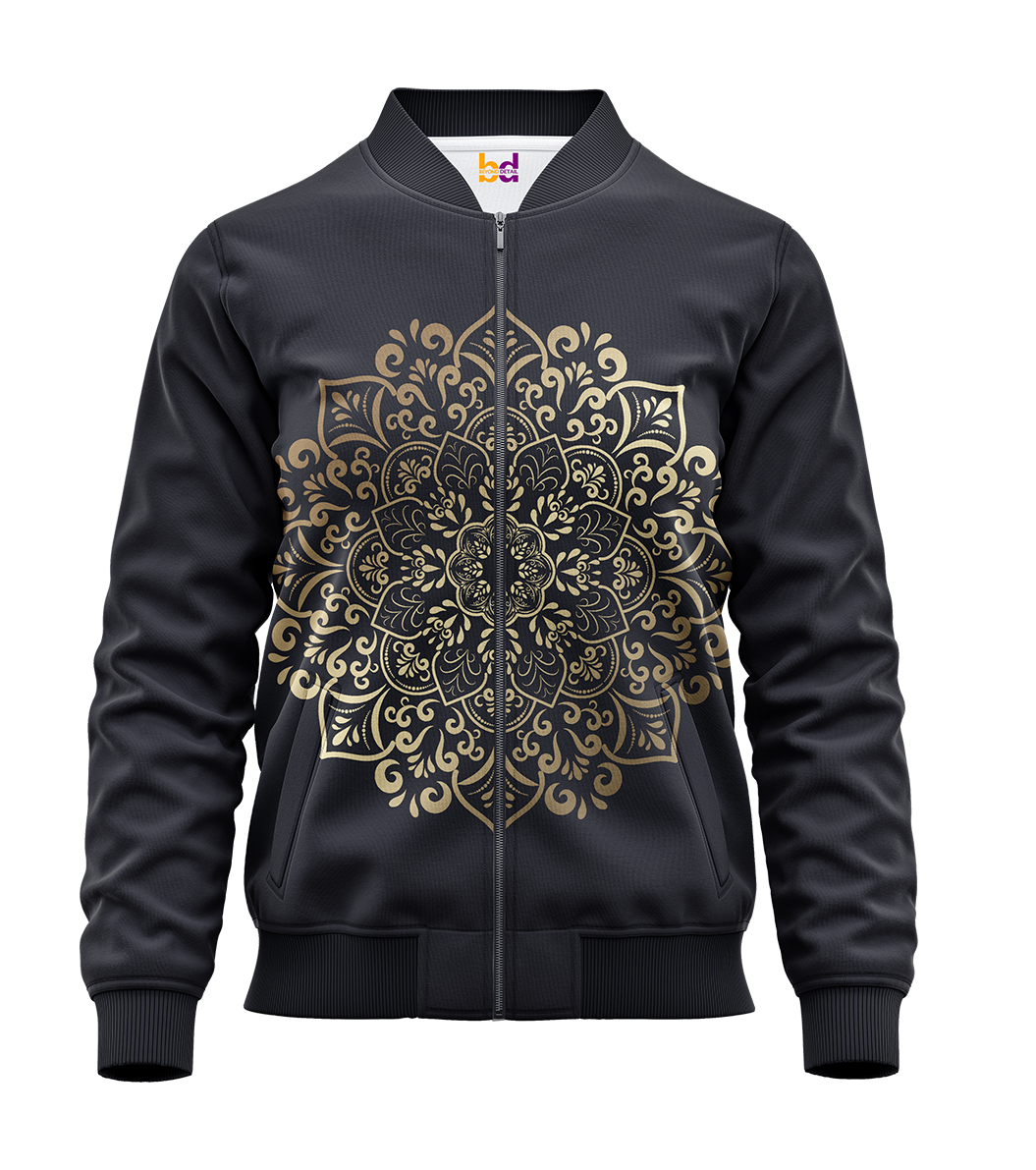 Gold Mandala Bomber Jacket