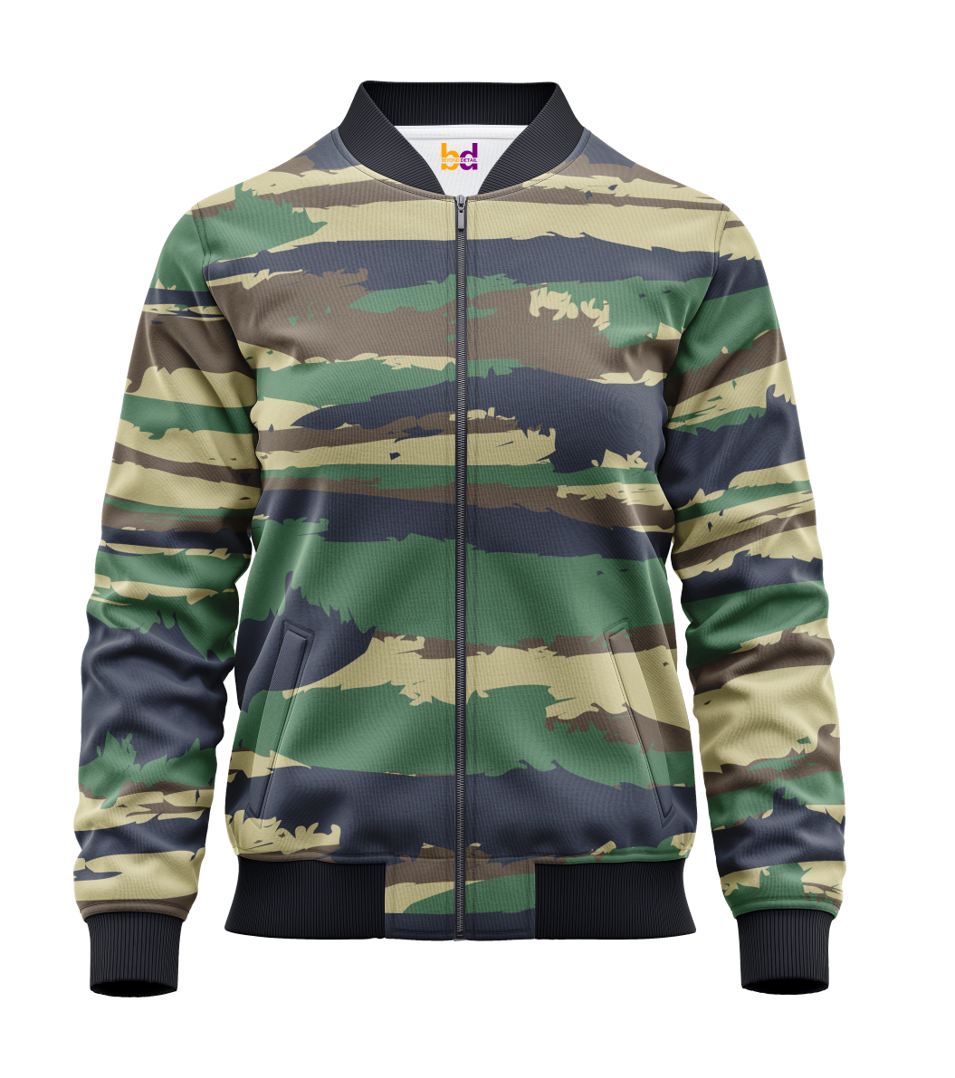 Green Camouflage Bomber Jacket