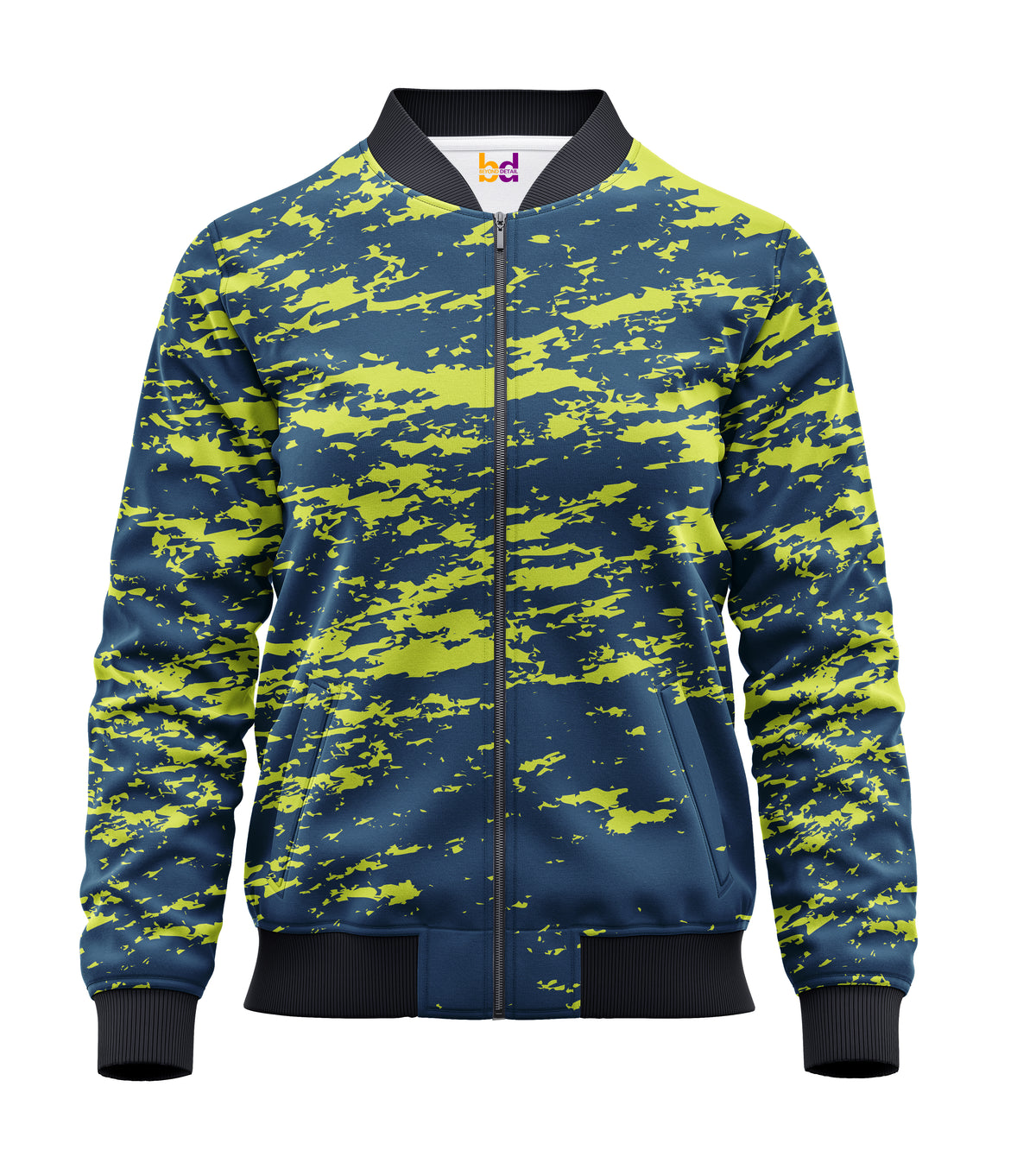 Green Clouds Bomber Jacket — all-over print, view 3