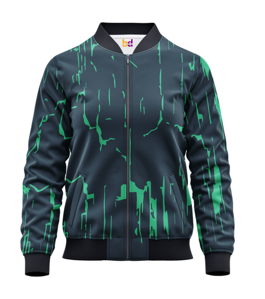 Green Grunge Bomber Jacket