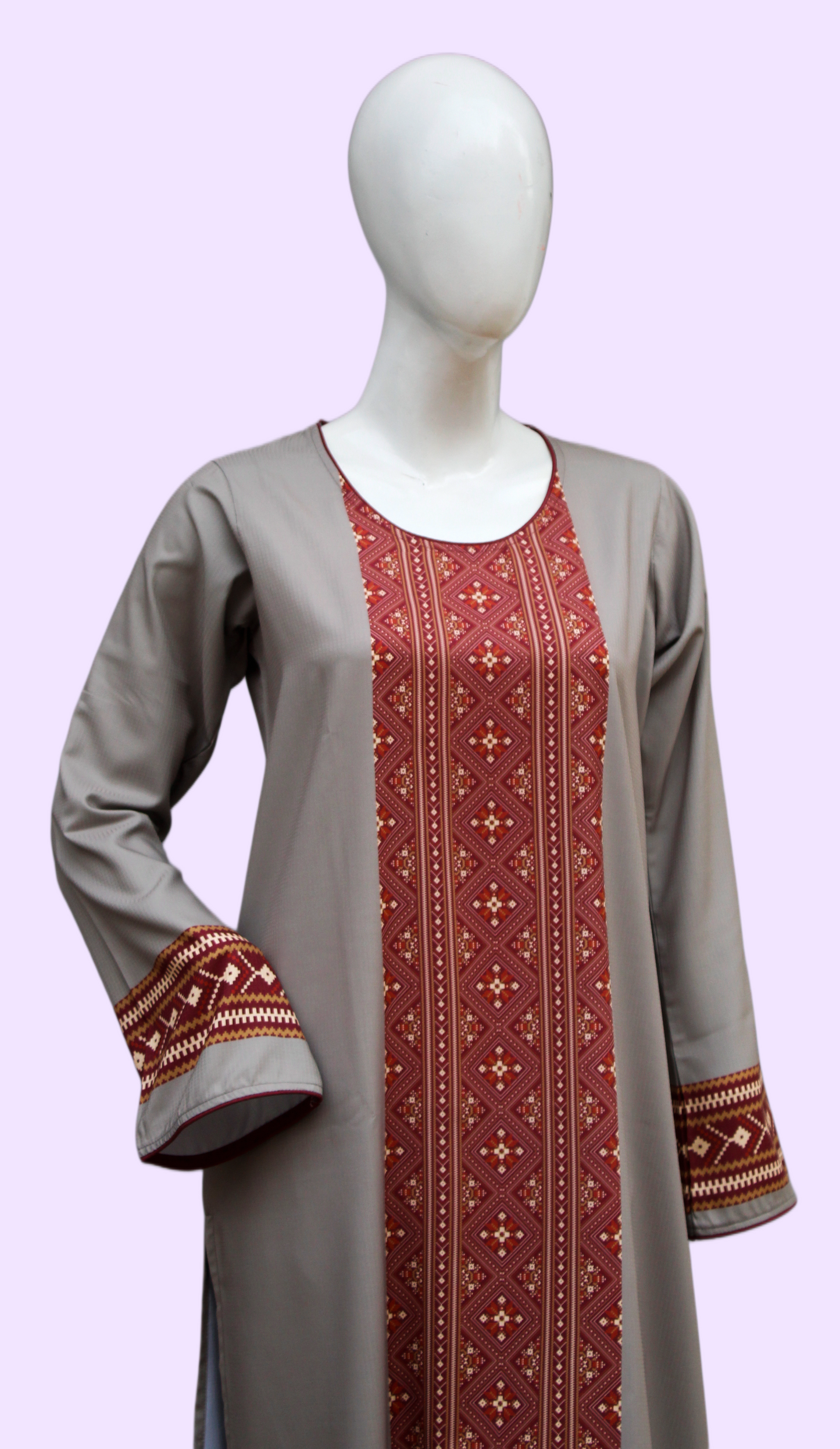 Grey Ethnic 2 Piece Ladies Suit