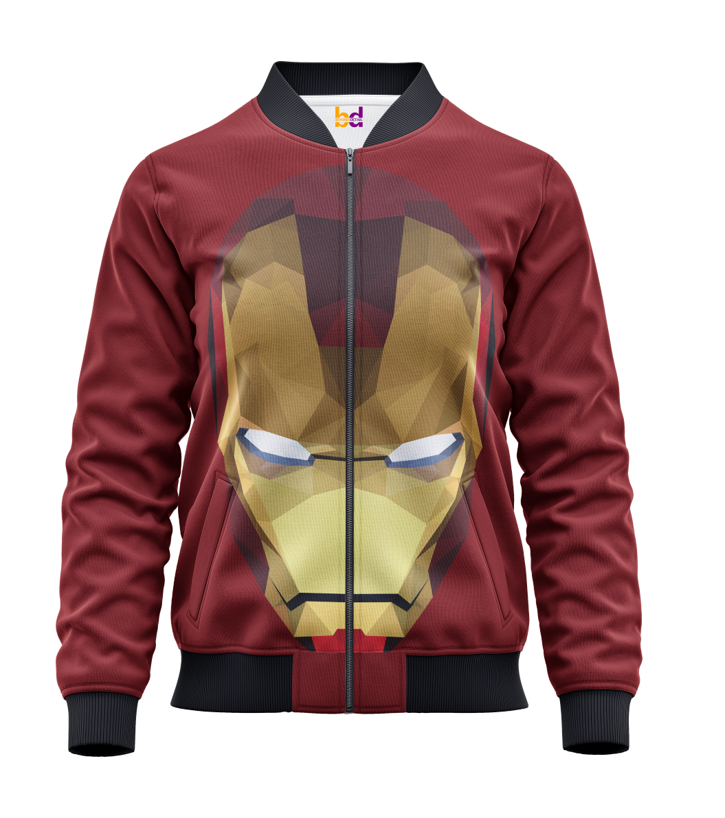 Ironman Bomber Jacket Pakistan - red and gold graphic jacket by Beyond Detail