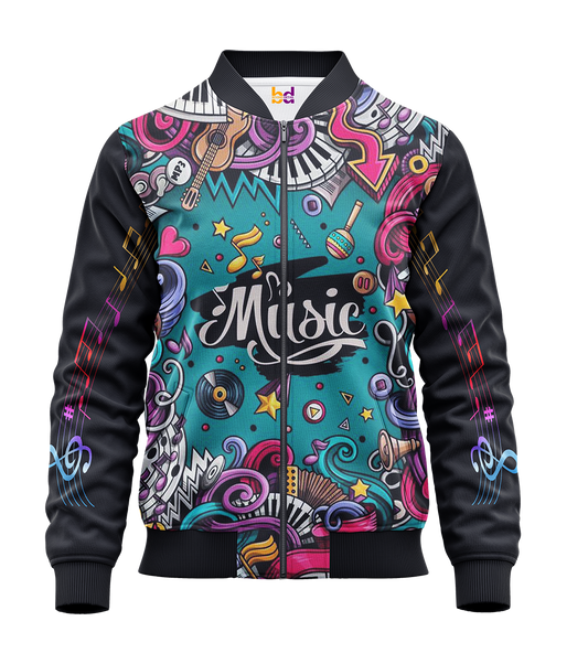 Music Notes Bomber Jacket