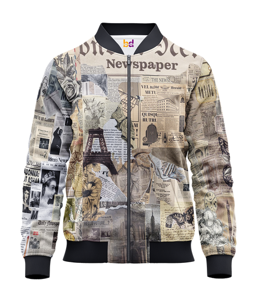 Newspaper Bomber Jacket