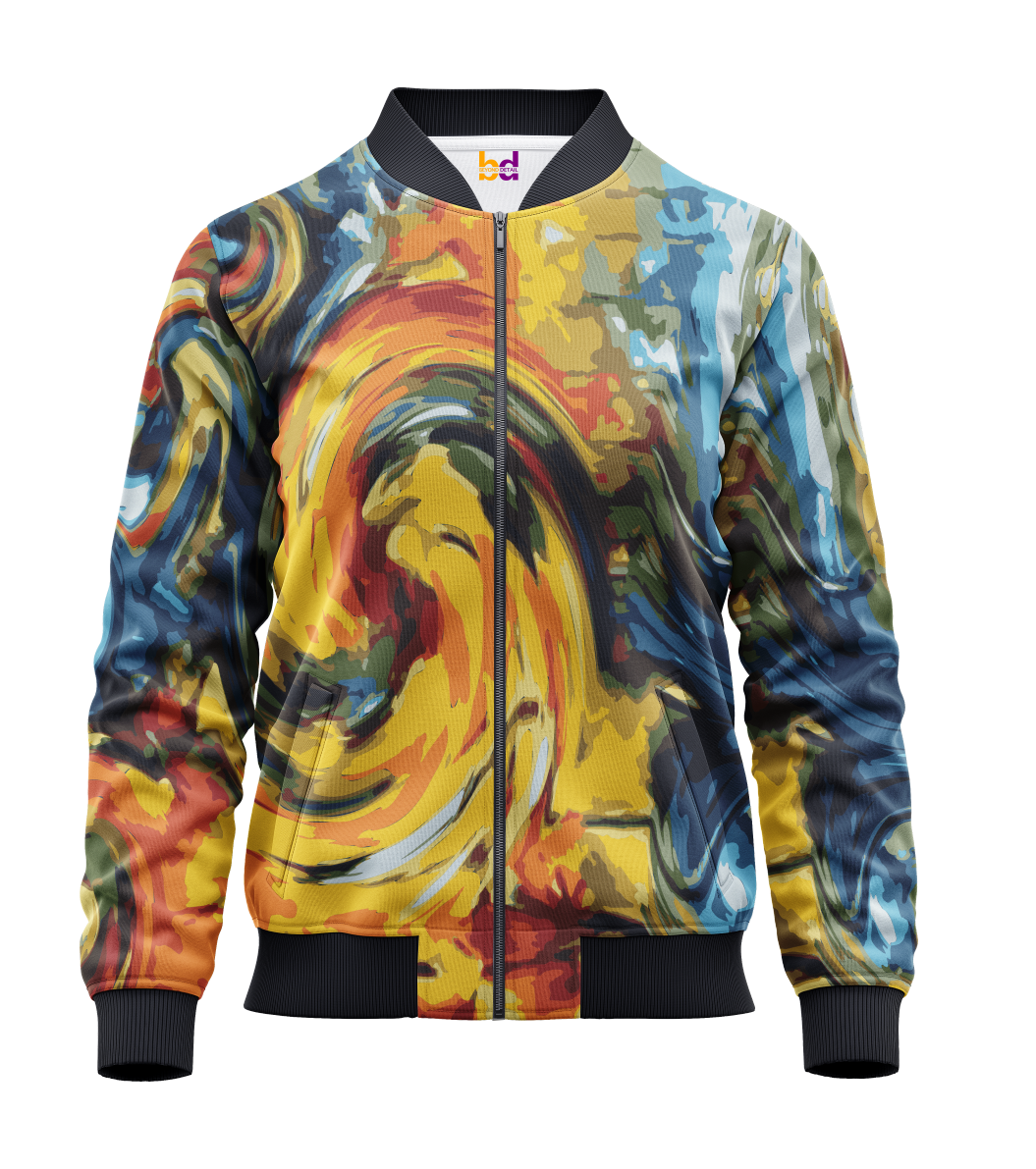 Rainbow Painting Bomber Jacket