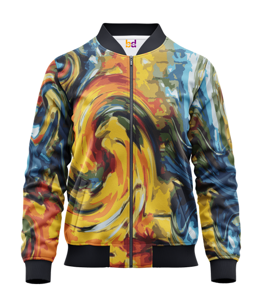 Rainbow Painting Bomber Jacket