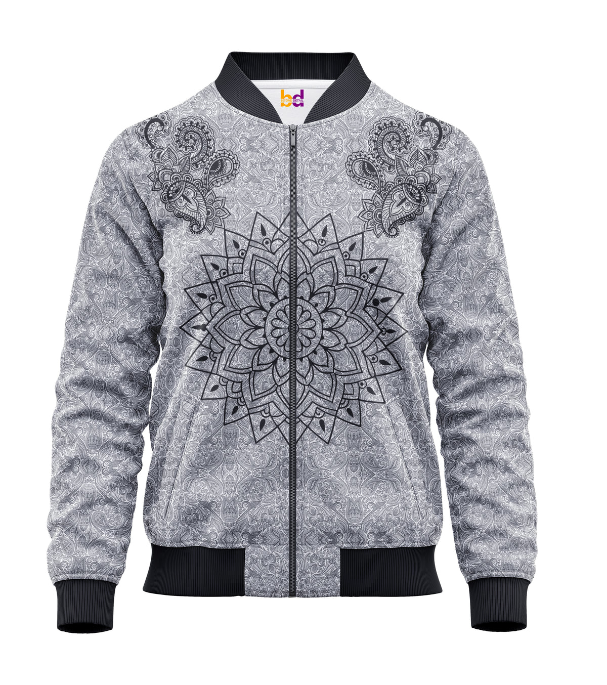 Rangoli Bomber Jacket — all-over print, view 3