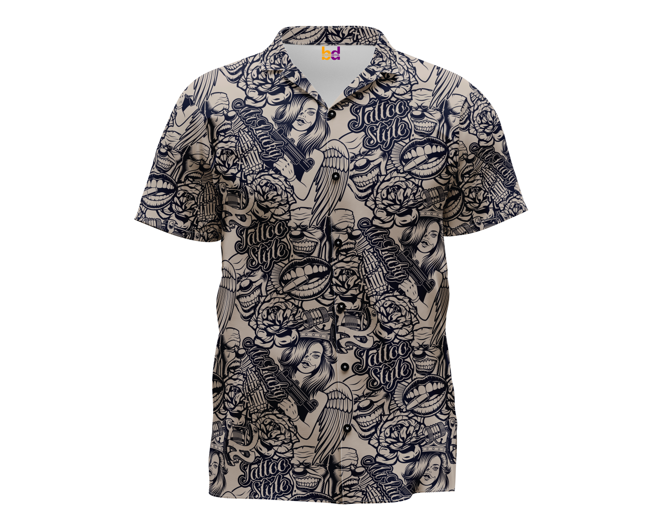 Tattoo Style Hawaiian Shirt