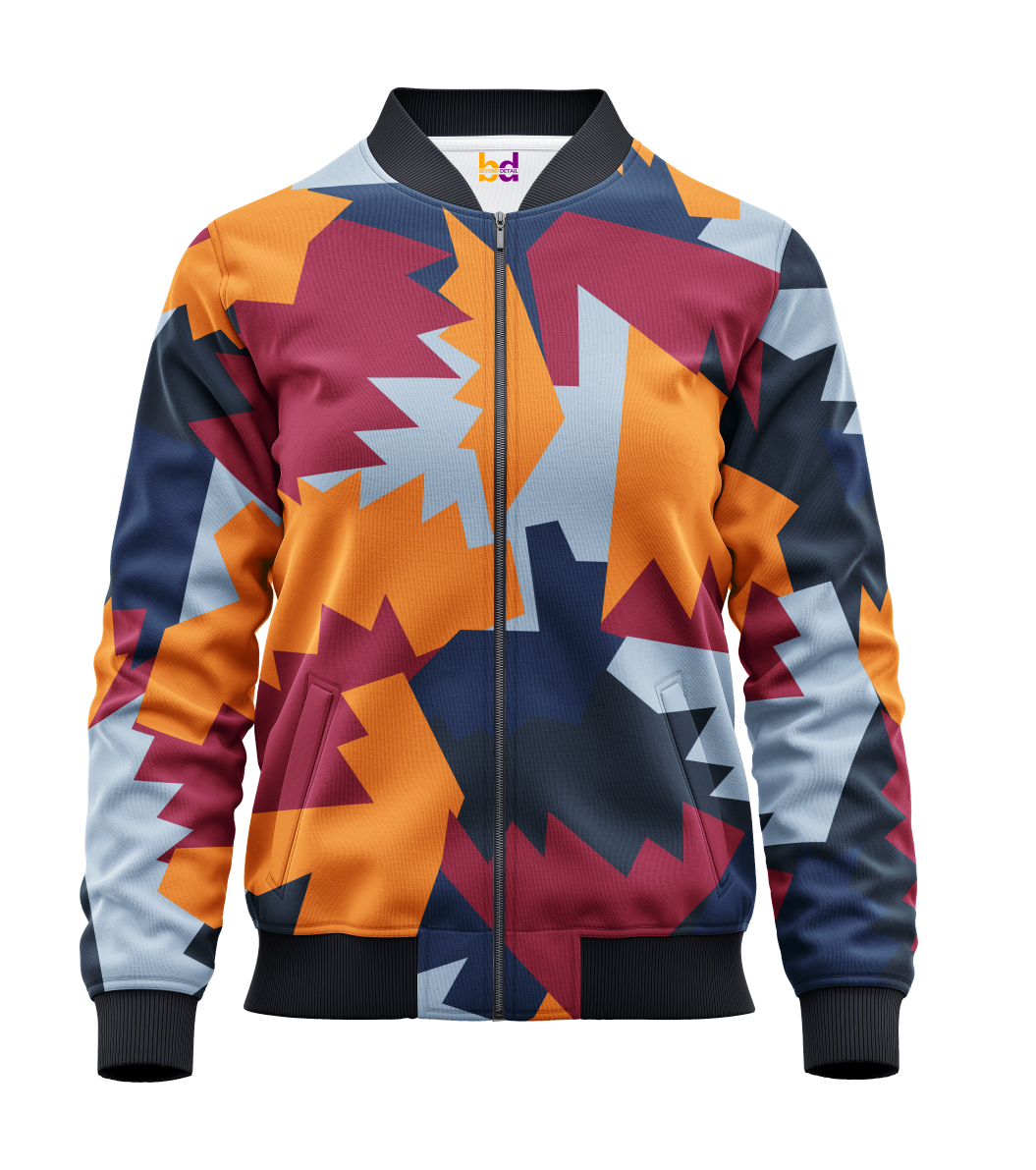 Texture Illustration Bomber Jacket