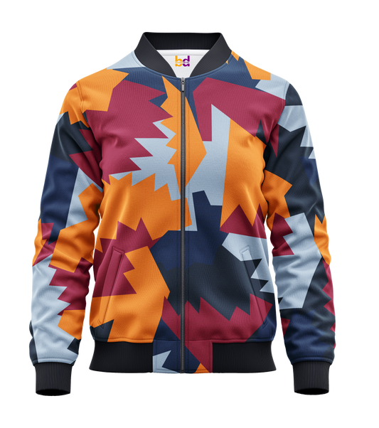 Texture Illustration Bomber Jacket