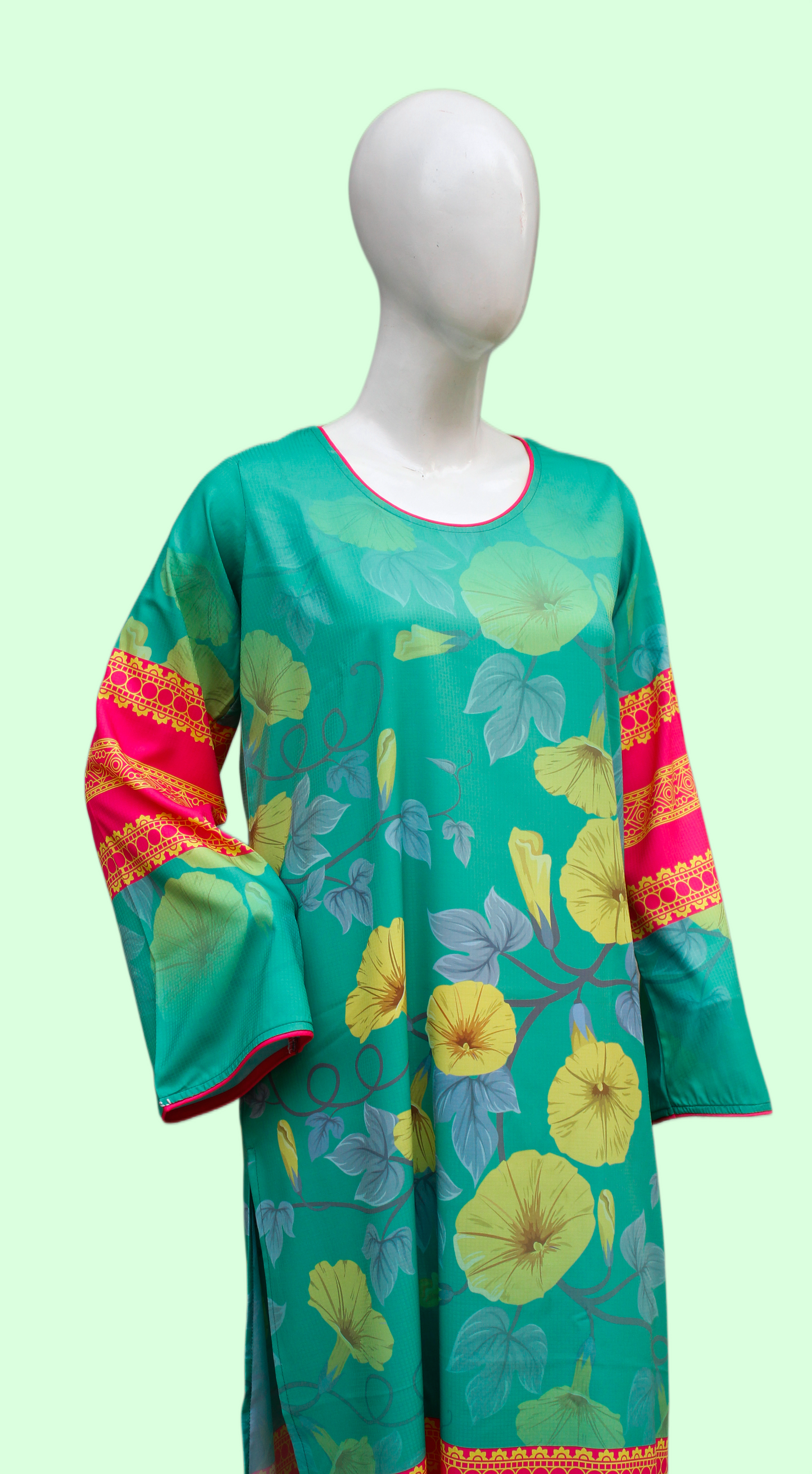 Yellow Flowers 2 Piece Ladies Suit